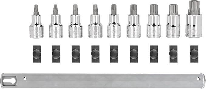 TEKTON Torx Bit Socket Set with Rail, 9-Piece | SHB92107