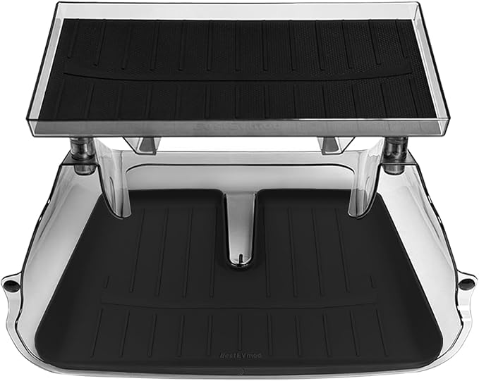 BestEvMod Under Screen Storage Compatible with New 2026 2025 Tesla Model Y Juniper Accessories Magnet Install No Tape Needed Behind/Lower Screen Dashboard Organizer Tissue Holder (Black)