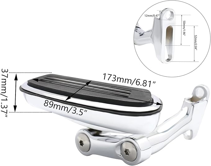 Adjustable Streamliner Passenger Footboard Floorboard with Mount Kit Fit for Harley Touring Road King Road Glide Street Glide Electra Glide CVO 1993-2025 (Chrome)