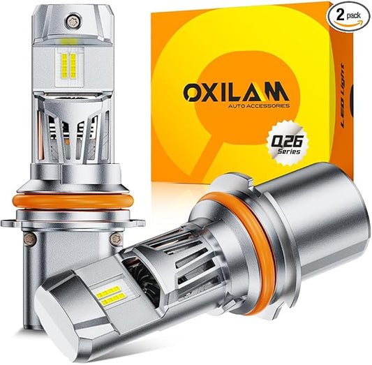 OXILAM 9007 LED Bulbs, 1000% Ultra-Brightness, 3 Min Quick Install Wireless Plug and Play,1:1 Halogen Size 9007 Fog Lights, 20 Years Lifespan, No Flicker, 99% Compatibility, Pack of 2