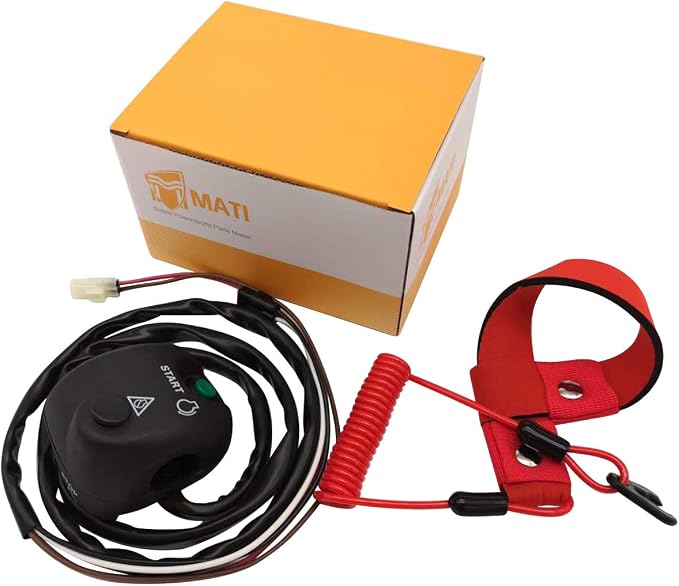M MATI Handlebar Start Stop Kill Switch Box Aassy & Safety Lanyard for Yamaha WaveRunner 1100 FX1100 WaveRunner 1000 FX1000 WaveRunner 1800 FX1800/FY1800 F1S-68310-01-00