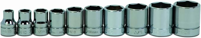 Williams WSB-10HRC 10-Piece 3/8-Inch Drive Shallow 6 Point Socket Set