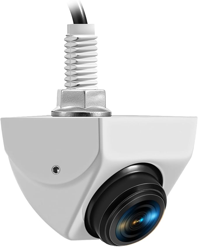 Backup Camera with Switchable Front View - 1080P Metal AHD, 170° Wide Angle Rearview, Super Clear Night Vision, IP69 Waterproof Reverse - Universal for Cars, Trucks, SUVs, Vans (White)