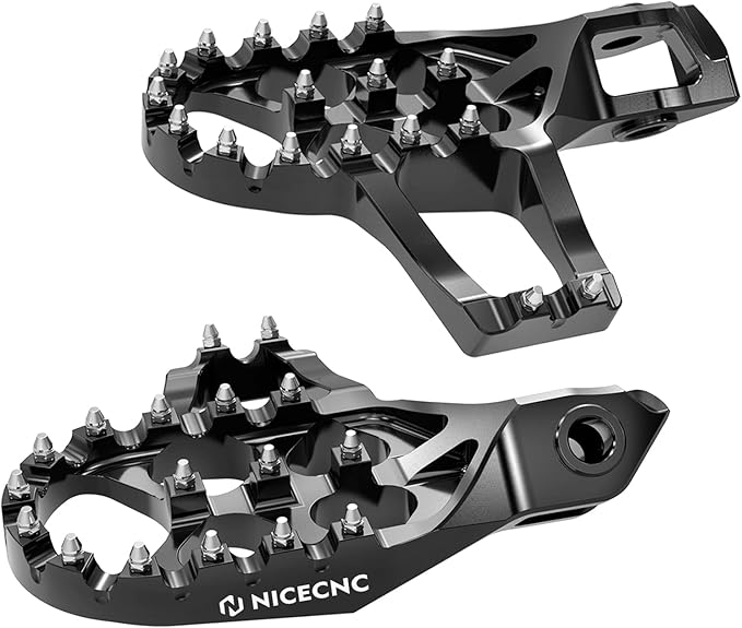 NICECNC Footrests Foot Pegs Motorcycle Compatible with KTM 125-500 XC SX XCF SXF 2023-2024 125-500 EXC EXCF XCW 2024, Compatible with Husqvarna 125-450 FC FX TX TC 2023-2024 125-501 TE FE 2024, Black