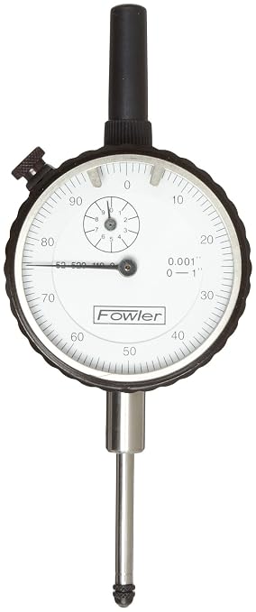 Fowler 52-520-110-2 Brass Premium Dial Indicator, White Face, 1" Total Travel
