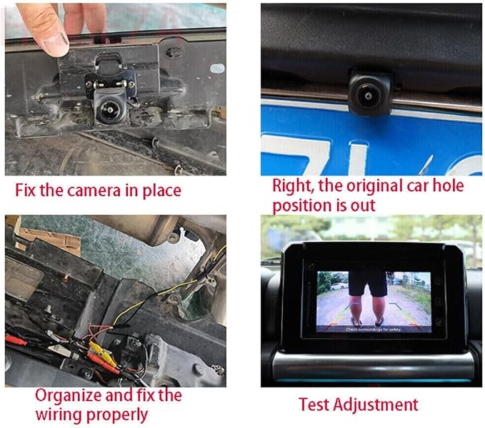 175 ° 1280x720 Resolution Car Backup Camera,for Suzuki Jimny 2/3-Door 4/5-Door 2019-2026 Waterproof Ultra HD Rear View Camera, 175° Wide View Angle Long License Plate Frame Camera