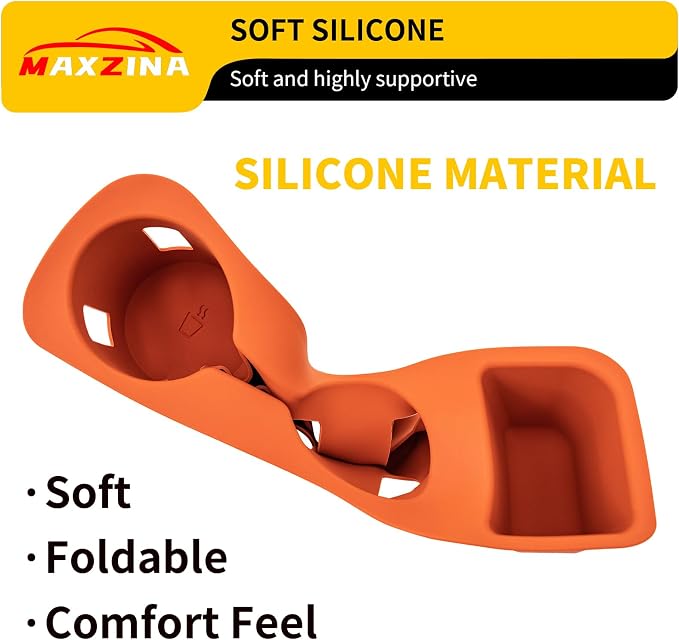 Door Side Storage Tray Bundle with 2022-2025 Ford Maverick Cup Holder Silicone Insert Center Console Drink Holder Silicone Orange Bottle Holder Interior Decoration for 2024 Maverick Accessorie
