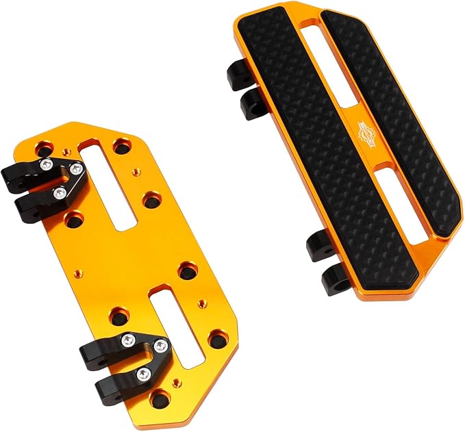 9.5" & 3.6" Rider's Smaller Floor Board, Foot Pedal Floorboard, Aluminum & Silicon Rubber, Compatible with 2024, 2025 CVO Road Glide ST, CVO Street Glide ST, (Gold)