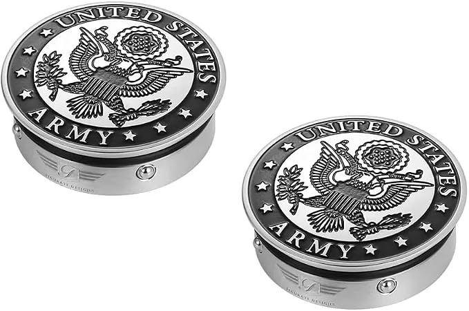 Stainless-Steel/Black Swing Arm Covers Army Seal for Harley-Davidson