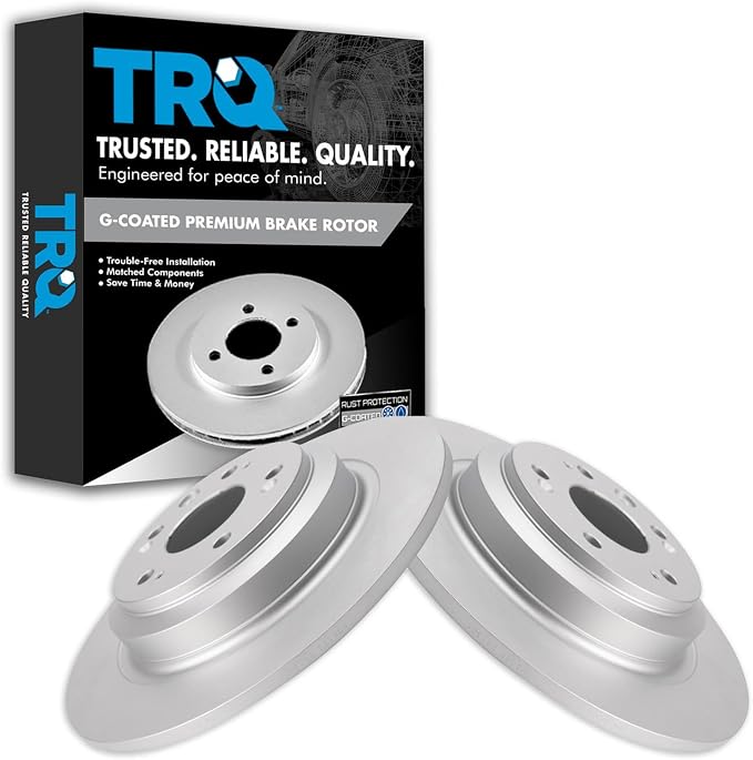 TRQ Front Brake Rotor Set G Coated Vented Compatible with 2008-2009 Buick LaCrosse 2006-2011 Lucerne 2006-2011 Cadillac DTS 2012-2013 Chevrolet Impala 2014-2016 Impala Limited