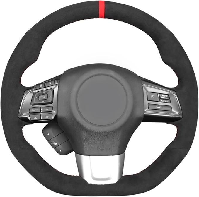 MEWANT Hand Sewing Breathable Car Steering Wheel Cover for Subaru WRX 2015-2021 / WRX STI 2015-2021 Steering Wheels Accessories for Subaru WRX (STI)