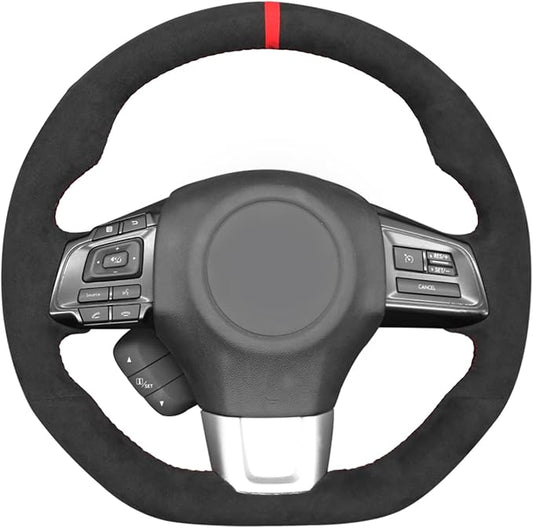 MEWANT Hand Sewing Breathable Car Steering Wheel Cover for Subaru WRX 2015-2021 / WRX STI 2015-2021 Steering Wheels Accessories for Subaru WRX (STI)