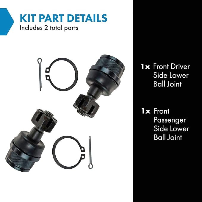 TRQ Front Lower Ball Joint Set Compatible with 1999-2004 Jeep Grand Cherokee 2007-2017 Wrangler 2018 Wrangler JK