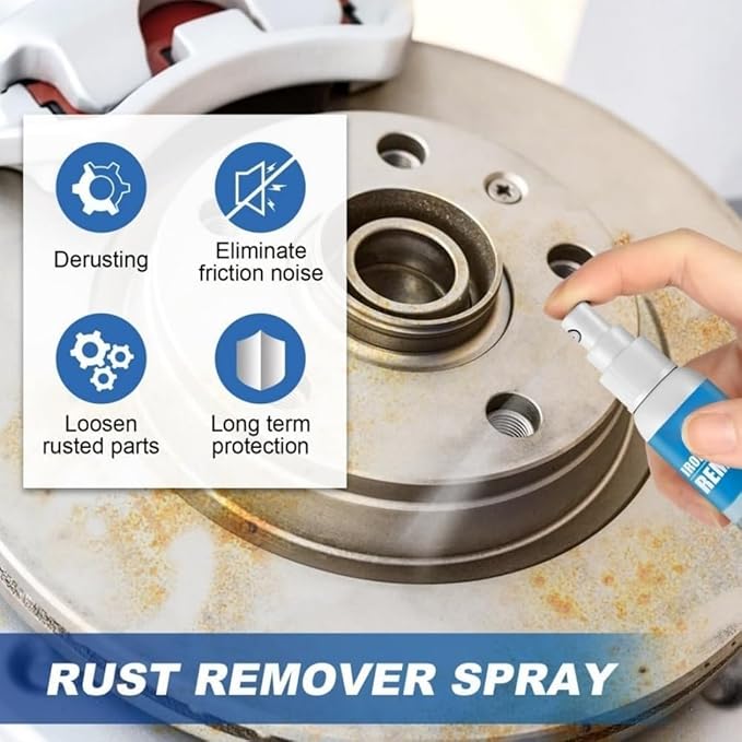 Iron Powder Remover Spray, Multi-Functional Quick-Acting Rust Removal Spray, Portable Rust Remover Sprays for Metal, Fast-Acting Formula & Easy Application for Vehicles, Tools (2pcs)