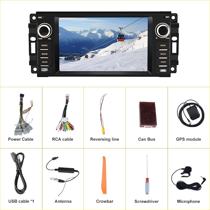 AWESAFE [2GB+64GB] Car Stereo for Jeep Wrangler JK 2007-2018 Dodge Ram 1500 2008-2012, Touch Screen Carplay Radio with WiFi GPS AM FM CarPlay Android Auto
