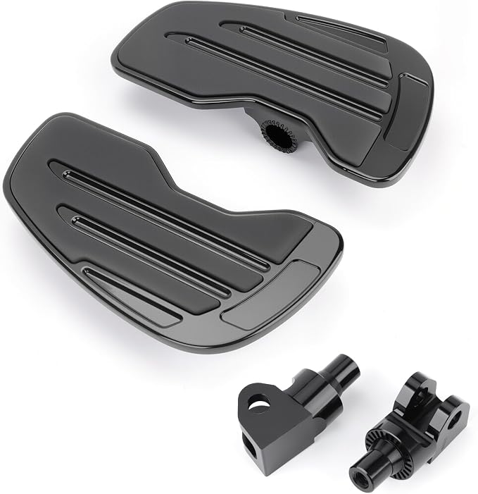 Motorcycle Front Footpegs for Honda Rebel 300 500 CMX300 CMX500 2017-2025, 360° Roating Anti-Slip Wide Foot Pegs Footrest, Rider Footboard, Motorbike Highway Footboard Accessories (Black B)
