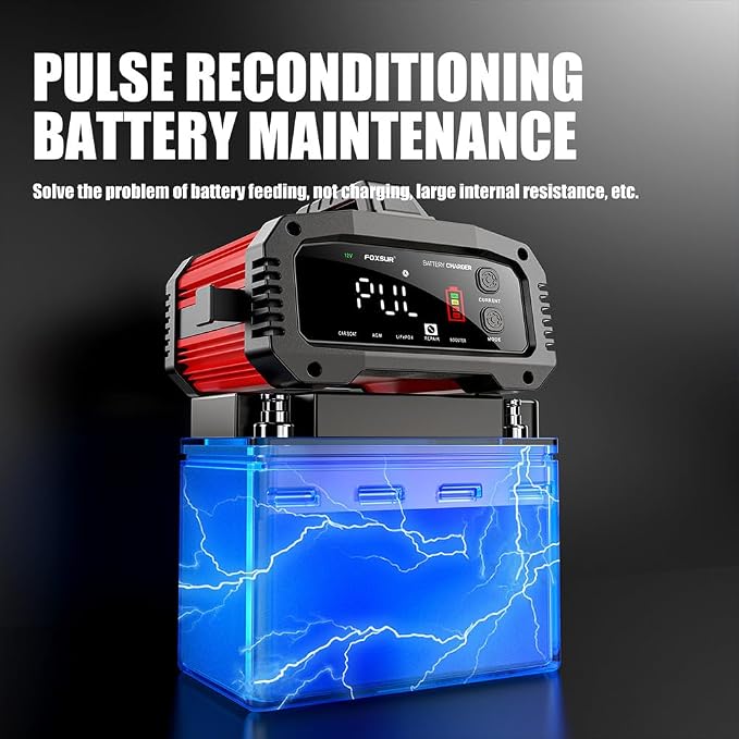 2Amp to 25Amp Car Battery Charger and Maintainer, Trickle Charger for 12V 24V Batteries Repair (AGM, LiFePO4, Lead Acid) with Winter and Booster Mode