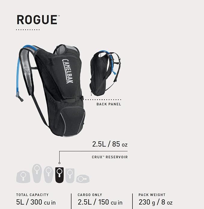 CamelBak Rogue Bike Hydration Pack 85oz, Lightweight Ventilated Design for Trail and Road Riding