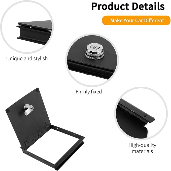 Hoolcar Center Console Armrest Locking Storage Box Armrest Organizer Gun Safe Box with Password Compatible with Jeep Wrangler JK JKU 2011-2017, Interior Accessories