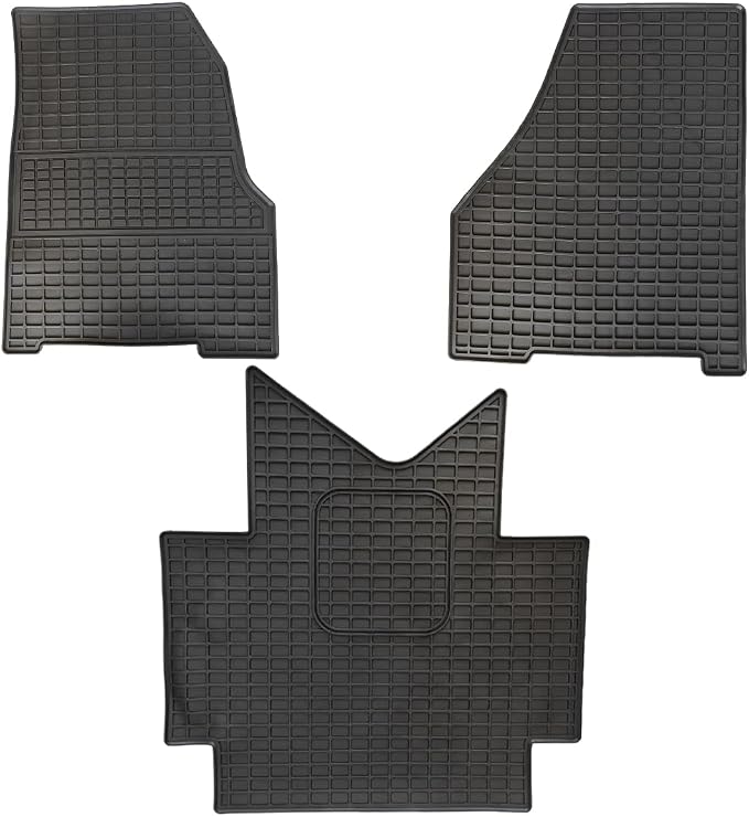 FV 3-Piece Custom Fit Floor Mats fits for Freightliner Cascadia (2018–2026) All-Weather Heavy Duty Cargo Liners Non-Slip TPE Rubber Semi Truck Accessories, Black