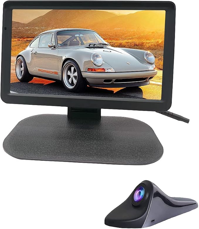 Side View Camera 7 inch HD Surveillance System, IP68 Waterproof Blind spot Camera with HD LCD Screen Parking Assistance System, Black