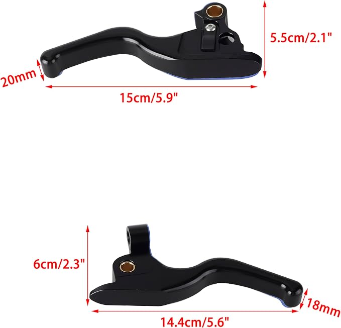 3 Finger 5.9" CNC Shorty Hand Control Lever Kit Brake Clutch Levers Fit for Harley Touring Electra Glide Highway King Ultra Limited 2008-2013, 2021-2024(Black)