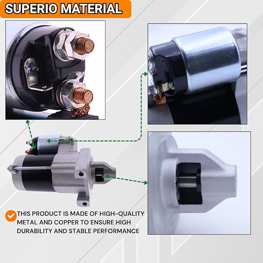 12V 0.6KW 9T Starter Motor EG371-63010 EG371-63011 Compatible for Kubota ZG222 ZG227 ZG222A-AU ZG222A-AU ZG327P ZG327PA-AU Zero-Turn Mower for Kawasaki Eng FH721D