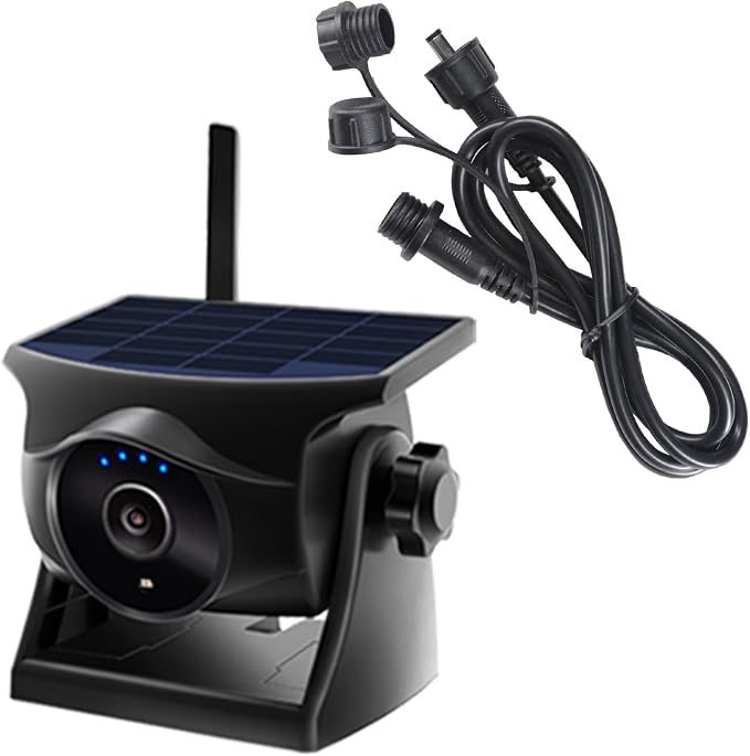 1080P Solar Wireless Backup Camera - Magnetic Hitch Rear Front Camera with Night Vision, 365-Day Standby, Waterproof, with Rechargeable Battery and DC Extension Cable for STONVUE Backup Camera