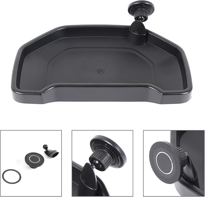 Black ABS Car Center Console Dash Table Storage Tray Fit for Toyota Tundra 2014-2021 Instrument Organizer Phone Holder Cradle Accessories (with Mobile Phone Holder(C))