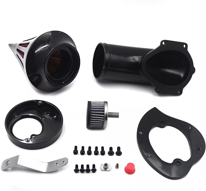 High-Performance Spike Air Intake Filter Kit for Honda VTX1300 (VTX 1300) 1986-2012 | Direct Replacement Air Cleaner with Steel Mesh | Black Motorcycle Air Filter Upgrade