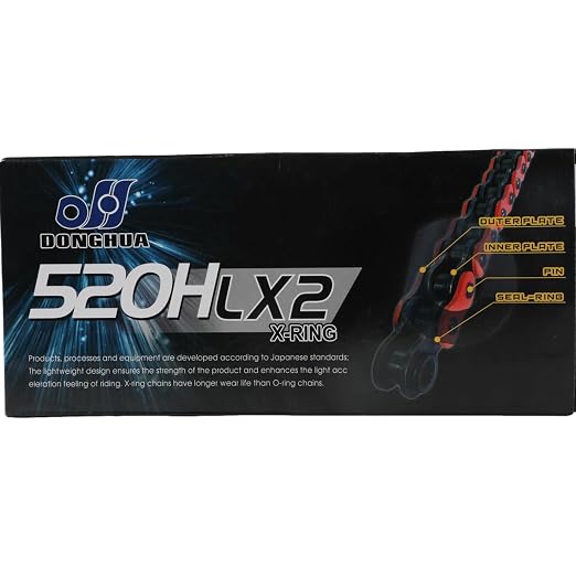 DONGHUA (520HLX2) high Strength Sealed 520 X-Ring Chain 120 Links with Connecting Link (Direct)