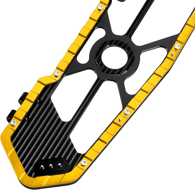 Motorcycle Floorboards Driver Passenger Footboards Wide Foot Pegs Board Pedal Compatible with Touring Electra Road Street Glide Softail Road King Yellow Edge