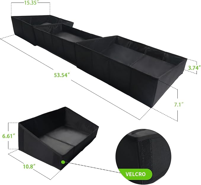 Under Seat Storage Box Compatible with Chevy Silverado/GMC Sierra 1500 2014-2018; 2015-2019 Silverado/Sierra HD Double Cab, Foldable Underseat Organizer Crew Cab Accessories