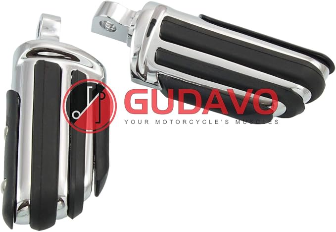 Motorcycle Aluminum Front Or Rear Foot Pegs Footboards Chrome Foot Pedal Footrests For Harley Davidson Street 750 XG750 Street 500 XG500 modele Touring 1988-2019 (Style: 6)