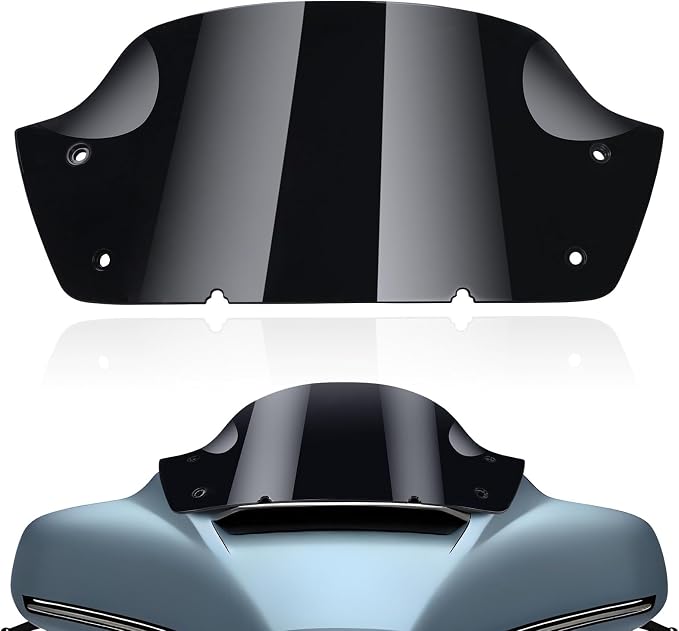 9" Motorcycle Windshield Accessories Fits Harley Touring 2023.5-Later Street Glide Models (Dark Gray)