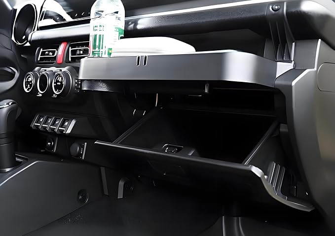 Grab Bar Tray Passenger Side Co-Pilot Handle Expansion Storage Tray Organizer Box Cup Holder Fit for Suzuki Jimny 2019-2025 Interior Accessories (Carbon Fiber Look Ring)