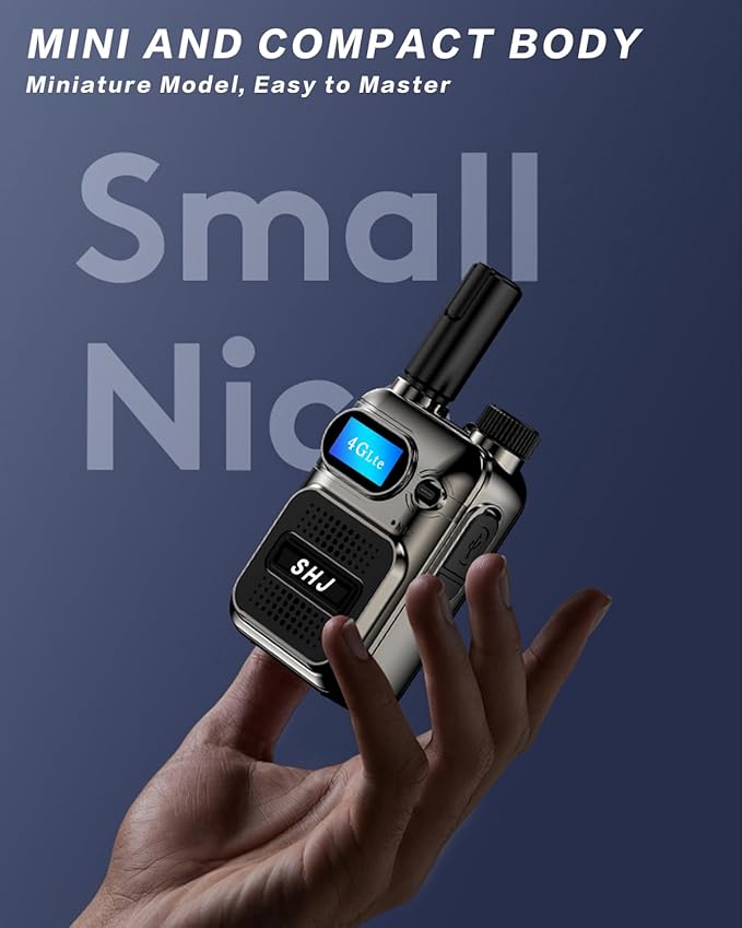 SHJ 4G PoC Radios with 1 Additional Yearly Sim Cards- Ultimate Communication Solution for Businesses and Teams walkie-Talkie Durable and White Silver (Gold)