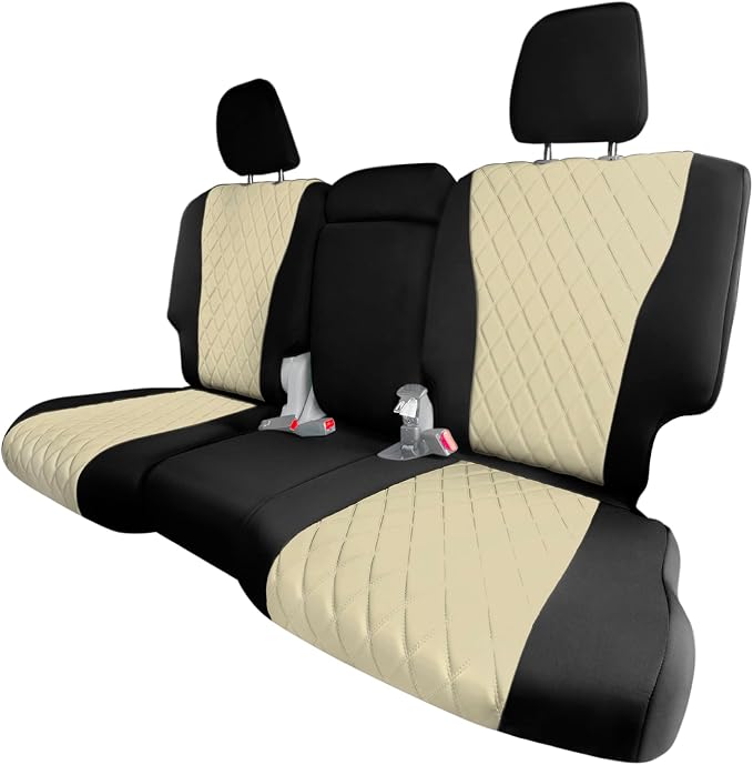 FH Group Custom Fit Car Seat Covers Specifically Made for 2016–2022 Honda Pilot, 2nd Row Set Beige Ultraflex Neoprene, Waterproof Car Seat Cover, Honda Accessories