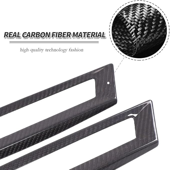 for Tesla Cybertruck 2024-2025 Seat Under Air Vent Trim Protective Cover, Luxury Upgrade Real Carbon Fiber Car Interior Accessory Decoration (Black Carbon)