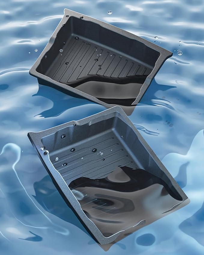 2 Pack For Tesla Model X 2017-2025 Front/Back Under Seat Storage Organizer,TPE Waterproof Underseat Bin Trash Storage Can for Tesla Model X accessories