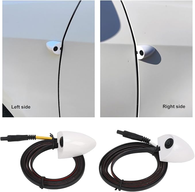 1 Pair Side Rear View Camera,80° AHD 1080P Blind Spot Camera for Monitor Units 25HZ/PAL Video Signal