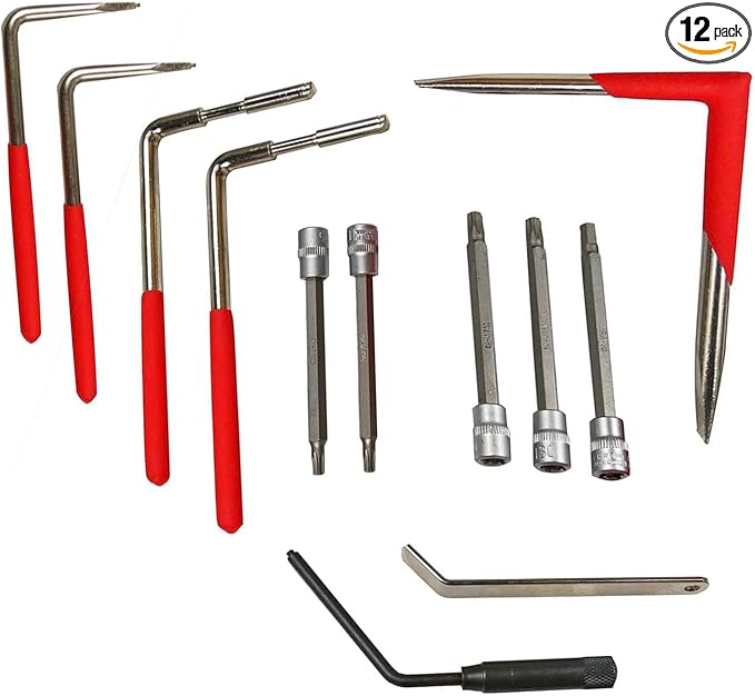 12PC Airbag Removal Torx, Airbag Removal Wrench Kit, Automobiles Airbag Disassembly Tool, Steel Air Bag Remover,Trim Car Garage Tool Set with Storage Box