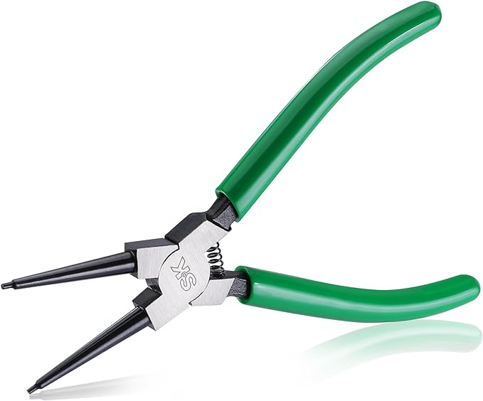 SK 7-Inch Snap Ring Pliers, Internal Circlip Pliers with Straight Jaw, Tip Diameter 0.07'', Premium CR-V Steel