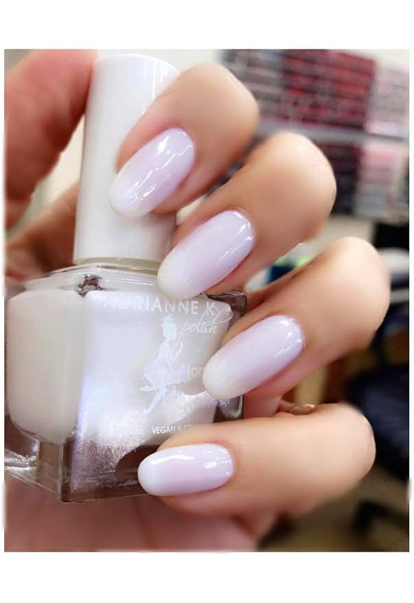 ADRIANNE K Sheer Nail Polish and Topcoat Trio Gift Set. Fast Drying and Easy to Use. Nontoxic. Milky White, Pearly Pink and Clear Shiny Protectant Top Coat