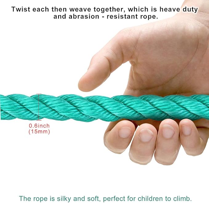 BeneLabel Climbing Cargo Net 49" x 77" Indoor Climbing Net, Outdoor Cargo Webbing Net Playground Climbing Net for Treehouse 100% Nylon Material Rope Ladder