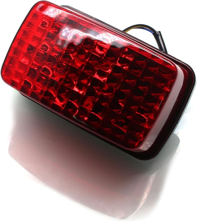 MZS ATV Tail Light, Quad Taillight LED Brake Accessories Red Lens Compatible with Big Bear Bruin Grizzly Kodiak Rhino Viking Wolverine, Replacement for 5KM-84710-01-00 5KM-8472C-10-00