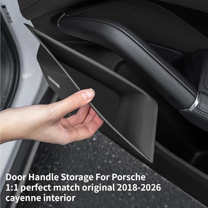 4PC Car Door Side Organizer Tray for Porsche Cayenne Accessories 2018-2026, Front Rear Door Side Insert Storage Box for Phone Keys Cards (Black for Cayenne 2018-2026)