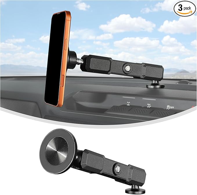 Linskip Magnetic Phone Mount for 2021–2025 2026 Ford Bronco & Bronco Raptor, Magnetic Car Phone Holder for Bronco Interior, 360° Rotation, One-Hand Operation, Strong Magnet