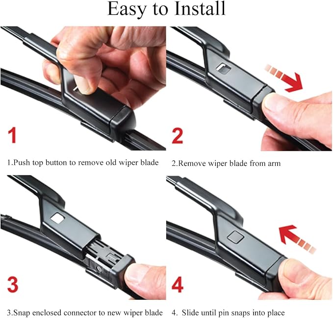 Windshield Wiper Blades for 2022 2023 2024 2025 2026 Chevy Trailblazer - 24" + 18" + 11" Rear - Complete Set of 3 Front and Back Replacement Wipers - All Weather Performance