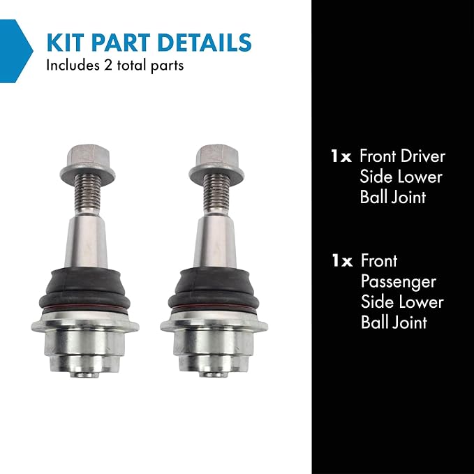 TRQ Front Lower Driver and Passenger Side Ball Joint Set Compatible with 14-19 Chevrolet Silverado 1500 15-20 Suburban 15-20 Tahoe 14-19 GMC Sierra 1500 15-20 Yukon 15-20 Yukon XL with Steel Arms